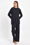 Women's Anthracite Women's Ribbed Report & Sweatpants, Casual Home Wear Pajamas Set - 4