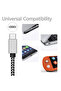 كابل USB Type C بطول 2 متر، سلك شاحن بطارية سريع الشحن 2.4 أمبير، كابل بيانات من النايلون المنسوج، للهاتف المحمول - 6
