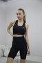 High Waist Gathering Short Leggings Set with Bustier Sports Leggings Fitness Set Training Yoga Recovery - 7