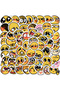 60Pcs Face Stickers - Yellow Emoticon Sticker Vinyl Waterproof Decals Party Favors for Cute Kawai...