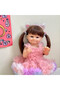 55cm NPK 55CM Reborn Toddler Doll with Pink Dress Full Body Soft Silicone Raya Lifelike Soft Touch H - 2