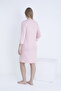 Pregnant and Maternity Knitted Nightgown with Front Button and Stripe Detail - 3