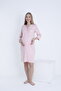 Pregnant and Maternity Knitted Nightgown with Front Button and Stripe Detail
