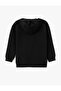Palm Print Detailed Hooded Zippered Sweatshirt - 2
