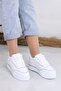 Asante White Matte Leather Rhinestone Lace-Up Women's Sneakers - 5