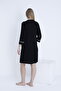 Pregnant and Maternity Knitted Nightgown with Front Button and Stripe Detail - 3