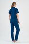 Lycra Petrol Blue Polo Neck Suit - 4