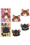 6pcs cartoon cat head face changing puzzle sticker cartoon animal Make a face toy face changing s... - 5