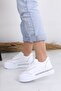 Asante White Matte Leather Rhinestone Lace-Up Women's Sneakers - 4