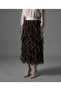 Women's Tulle Ruffled Lined Midi Length Bell Skirt Brown