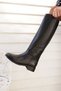 Jesia Women's Black Real Leather Rider Boots - 7