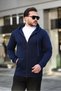 3 Thread Zippered Cotton Sweatshirt Navy Blue - 2