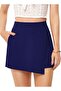 Navy Blue Steel Fabric Shorts with Skirt Cover - 2