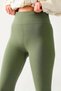 Women's Khaki Corded High Waist Recovery Sports and Casual Leggings