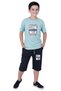 3-Piece Summer-Rockstar-Gamer Printed Boys' Short Sleeve Double Pocket Capri Top and Bottom Set - 3