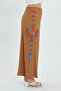 Women's Side Embroidered Wide Leg Trousers 914 - 3