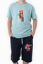 3-Piece Never-Skater-Football Printed Boys' Short Sleeve Double Pocket Capri Top and Bottom Set - 6