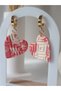 Steel Earrings Heidiye for Valentine's Day and Mother's Day - Heart Polymer Clay Handmade - 9