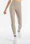 Women's Beige Color Ribbed High Waist Stretching Sports and Casual Leggings - 5