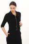 Zippered Pocket Button Detailed Slit Midi Dress 7095 - 3