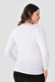 Women's White T-Shirt Long Sleeve Badi Undershirt 100% Cotton Ribbed - 5