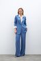 Patterned Satin Trousers - Indigo