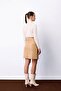 Raised Leather Skirt - Beige - 4