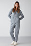 Carlota Women's Fleece Inside Organic Fabric Metal Zippered Hooded Soft Blue Sweatshirt - 6