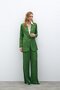 Patterned Satin Trousers - Green - 7