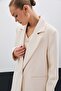 Front Single Button Long Jacket - Beige - 4