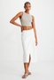 Tızıana Women's Organic Cotton Corded Stretchy Fabric Crop Stone Color Blouse - 2