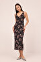 E17009 Model Tulle Midi Dress - Floral Print