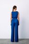 Casual Crepe Satin Trousers - Sax Blue - 7