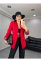 Women's Shawl Neck Button-Free Pocket Leopard Pattern Lined Foldable Sleeve Blazer Jacket - 2