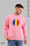 Unisex Long Sleeve Romania Printed Crew Neck Hoodless Raster Oversize Sweatshirt - 2
