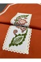 Orange Color Cross Stitch Processing Linen Runner (Custom Size and Color Made) - 2