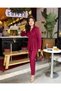 Women's Side Pleated Design Jacket Pants Suit - 3