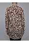 Women's Beige Brown Lace-Up Neckline Buttoned Long Sleeve Sleeve Ankle Elastic Ribbed Oval Hem Tunic - 3