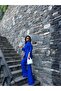 Women's Jacket and Trousers Suit with Belt - 3
