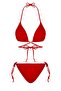 Beria Women's Cross-Tie Detailed Triangle String Red Bikini Set - 3