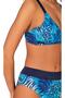 Blue Leopard Patterned Women's Bikini Set - Gathering Features - 2