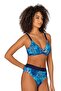Blue Leopard Patterned Women's Bikini Set - Gathering Features - 4