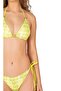 Women's Yellow Patterned Triangle Drawstring Bikini Set - 3