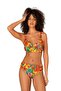 Women's Plus Size Supported Gather Detailed Floral Patterned Bikini Set