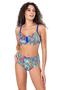 Black and White Patterned Women's Bikini Set with High Waist Support - 3