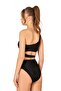 Women's High-Waist Black Bikini Set with Side Tie Detail - 2