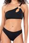 Women's Cut Out Detailed Textured Black Bikini Set
