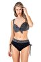 Women's Plus Size Underwire Black Patterned Bikini Set