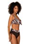 Women's Plus Size Wired Padded Bikini Set in Brown and White Patterned - 3