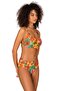 Women's Plus Size Supported Gather Detailed Floral Patterned Bikini Set - 3